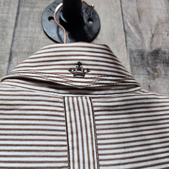 5/$25 English Laundry Vintage Y2K Brown and White Pinstripe Embroidered - Picture 7 of 10